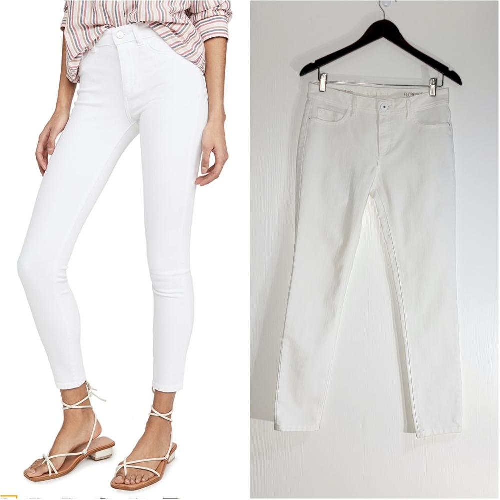 DL1961 Florence Instasculpt Skinny Midrise Ankle Jeans White Size 28